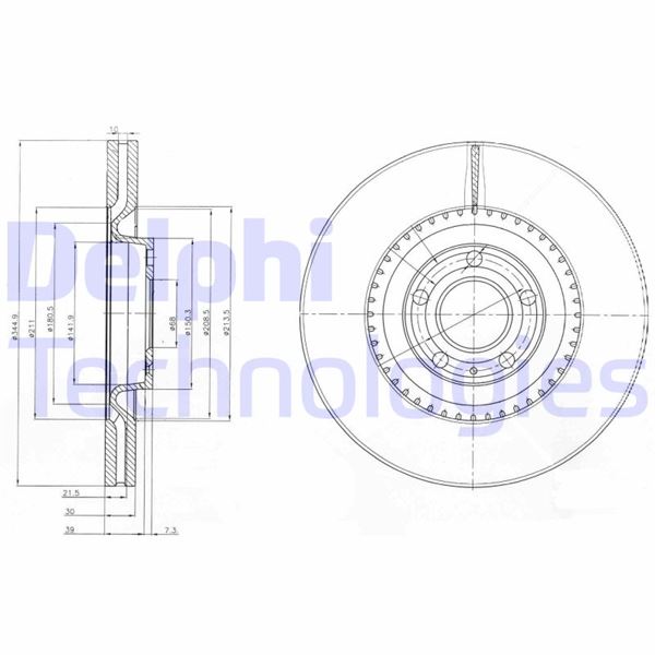 DELPHI BG9003 Fren Sistemleri Fren Diski - AUDI A4 B6 (8E2) uyumlu