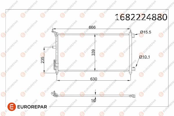 EUROREPAR 1682224880 İklimlendirme Sistemi Klima Radyatörü - NISSAN JUKE (F15) uyumlu