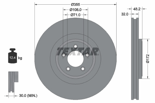 TEXTAR 92186305 Fren Sistemleri Fren Diski - JAGUAR XF I (X250) uyumlu