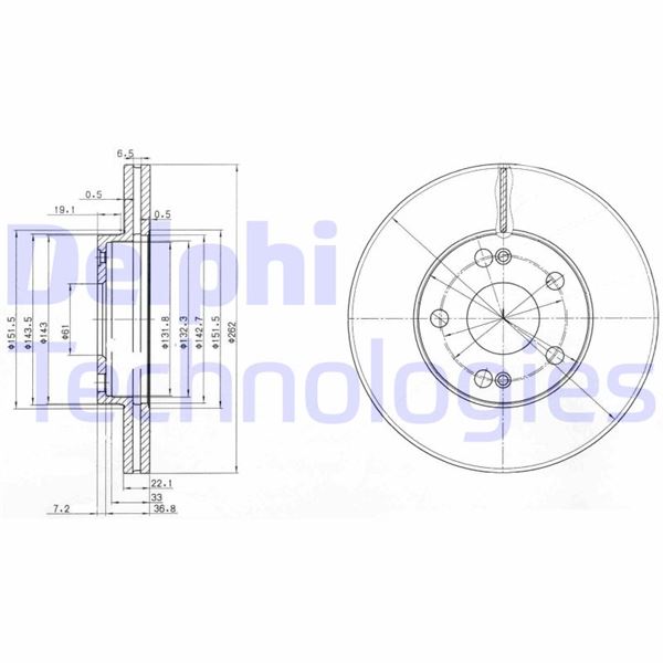 DELPHI BG2695 Fren Sistemleri Fren Diski - RENAULT LAGUNA I (B56_, 556_) uyumlu