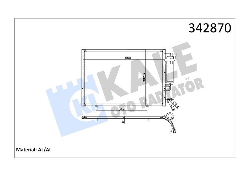 KALE OTO RADYATÖR 342870 İklimlendirme Sistemi Klima Radyatörü - FORD FIESTA VI (CB1, CCN) uyumlu