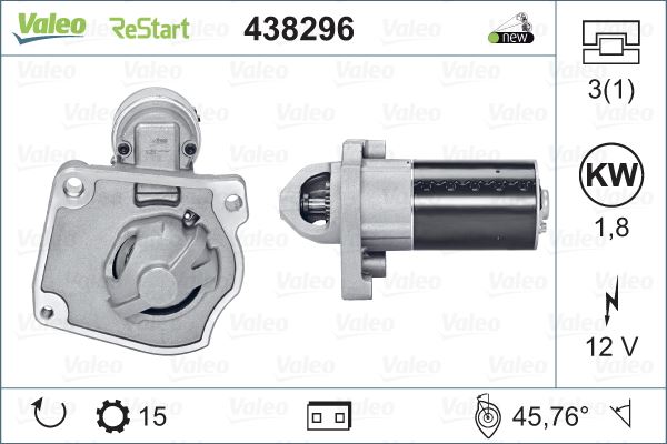 VALEO 438296 Elektrik Sistemi Marş Motoru - CITROËN C4 GRAND PICASSO II (DA_, DE_) uyumlu