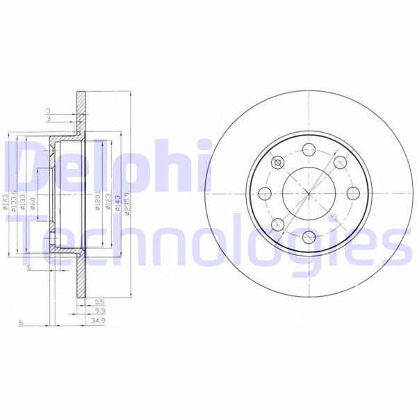 DELPHI BG2149 Fren Sistemleri Fren Diski - OPEL CORSA A TR (S83) uyumlu