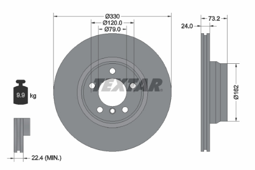 TEXTAR 92242005 Fren Sistemleri Fren Diski - BMW 3 (F30, F80) uyumlu