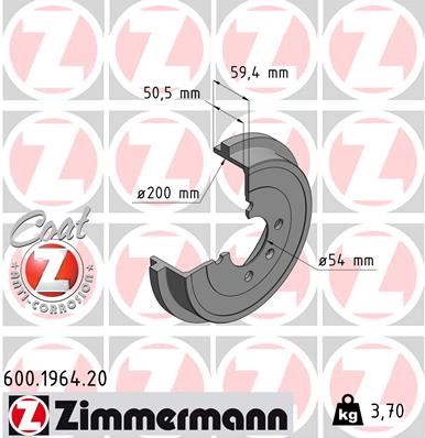 ZIMMERMANN 600.1964.20 Fren Sistemleri Fren Kampanası - VW POLO III CLASSIC (6V2) uyumlu