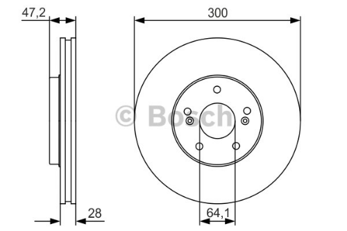 BOSCH 0 986 479 R47 Fren Sistemleri Fren Diski - HONDA ACCORD VII (CL, CN) uyumlu