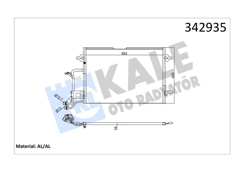 KALE OTO RADYATÖR 342935 İklimlendirme Sistemi Klima Radyatörü - AUDI A4 B5 (8D2) uyumlu