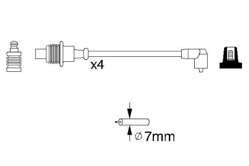 BOSCH 0 986 356 854 Ateşleme Sistemi Ateşleme Kablosu - PEUGEOT 205 II (20A/C) uyumlu