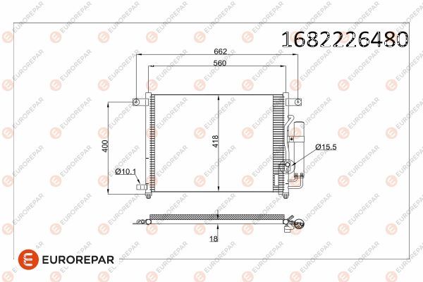 EUROREPAR 1682226480 İklimlendirme Sistemi Klima Radyatörü - DAEWOO KALOS (KLAS) uyumlu
