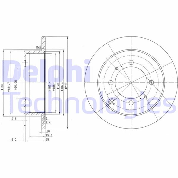 DELPHI BG3400 Fren Sistemleri Fren Diski - MITSUBISHI SPACE WAGON (N3_W, N4_W) uyumlu