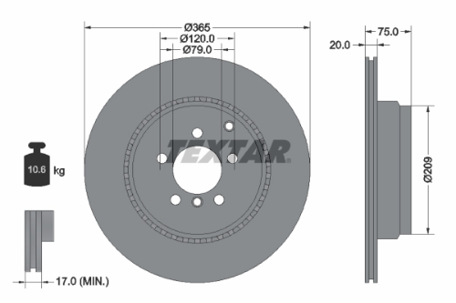 TEXTAR 92224803 Fren Sistemleri Fren Diski - LAND ROVER RANGE ROVER III (L322) uyumlu