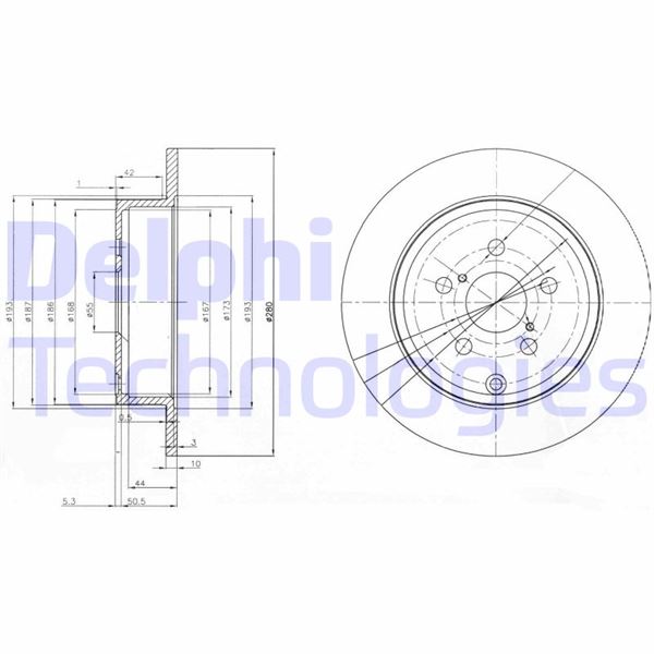 DELPHI BG3912 Fren Sistemleri Fren Diski - TOYOTA AVENSIS Sedan (_T25_) uyumlu