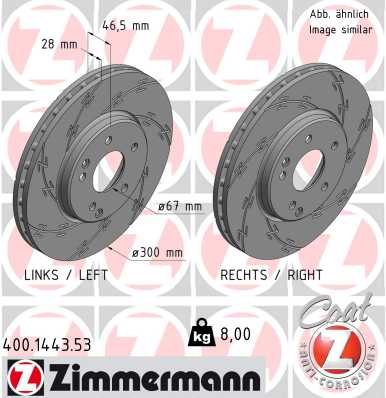 ZIMMERMANN 400.1443.53 Fren Sistemleri Fren Diski - MERCEDES-BENZ E-SERISI (W210) uyumlu
