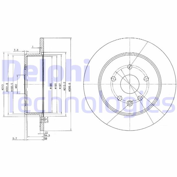 DELPHI BG3907 Fren Sistemleri Fren Diski - LEXUS GS (_S16_) uyumlu