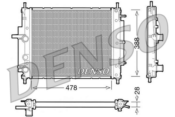DENSO DRM09032 Soğutma Sistemi Su Soğutucu & Parçaları - FIAT BRAVA (182_) uyumlu