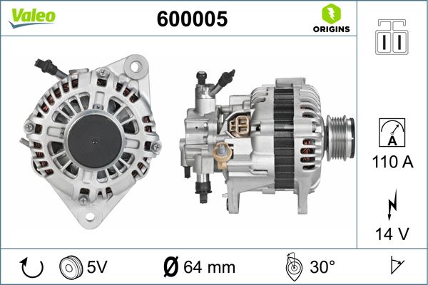 VALEO 600005 Elektrik Sistemi Alternatör - KIA CARNIVAL I (UP) uyumlu