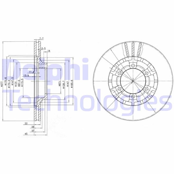 DELPHI BG2561 Fren Sistemleri Fren Diski - MITSUBISHI PAJERO I Canvas Top (L04_G) uyumlu