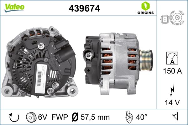 VALEO 439674 Elektrik Sistemi Alternatör - FIAT SCUDO Panelvan/Van (270_, 272_) uyumlu