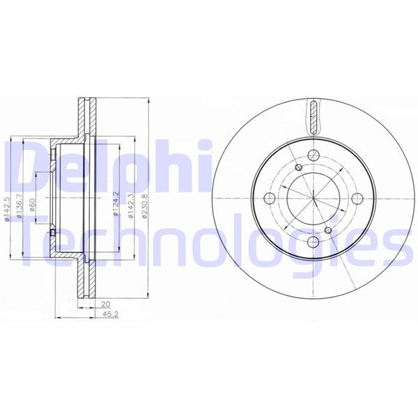 DELPHI BG4271C Fren Sistemleri Fren Diski - NISSAN PIXO (UA0) uyumlu