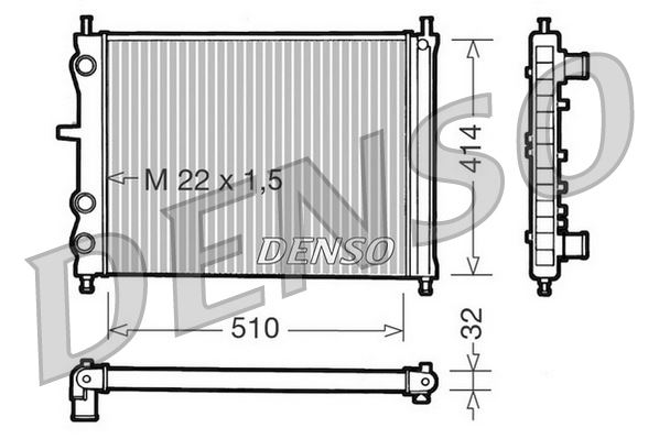 DENSO DRM09024 Soğutma Sistemi Su Soğutucu & Parçaları - FIAT BRAVA (182_) uyumlu