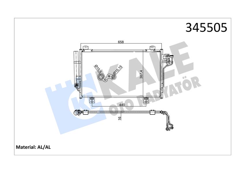 KALE OTO RADYATÖR 345505 İklimlendirme Sistemi Klima Radyatörü - MAZDA 3 (BM, BN) uyumlu