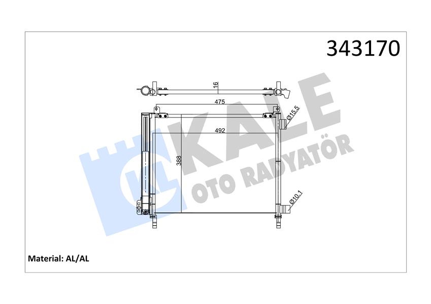 KALE OTO RADYATÖR 343170 İklimlendirme Sistemi Klima Radyatörü - NISSAN MICRA IV (K13K, K13KK) uyumlu