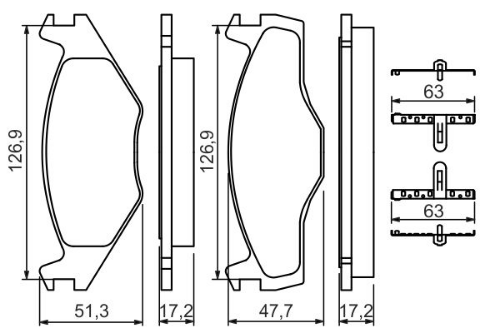 BOSCH 0 986 494 057 Fren Sistemleri Fren Balatası - VW POLO II (86C, 80) uyumlu