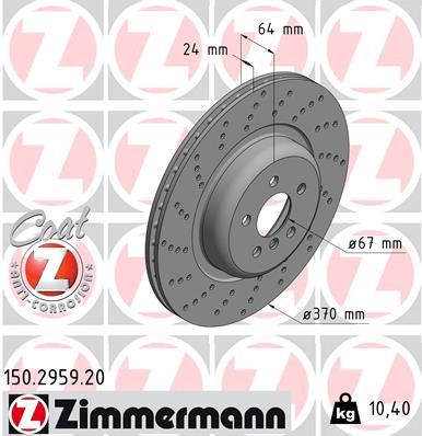ZIMMERMANN 150.2959.20 Fren Sistemleri Fren Diski - BMW 7 (G11, G12) uyumlu