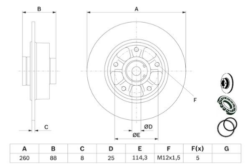 BOSCH 0 986 479 575 Fren Sistemleri Fren Diski - RENAULT MEGANE III Hatchback (BZ0/1_, B3_) uyumlu