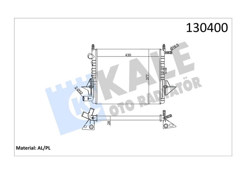 Su Radyatörü - KALE OTO RADYATÖR - 0525252AL Ürün Görseli