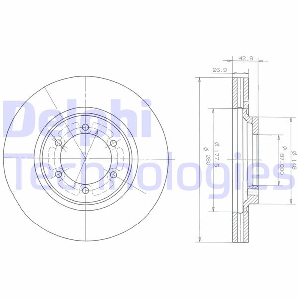 DELPHI BG3936 Fren Sistemleri Fren Diski - HYUNDAI TERRACAN (HP) uyumlu