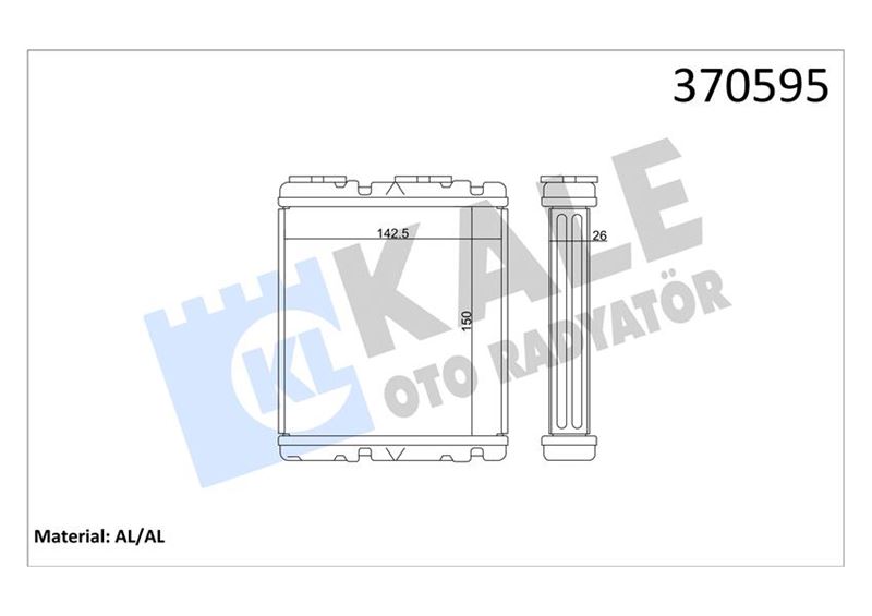 KALE OTO RADYATÖR 370595 İklimlendirme Sistemi İç Mekan Isı Değiştirici - NISSAN PICK UP (D22) uyumlu
