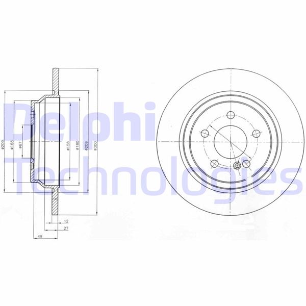 DELPHI BG4298C Fren Sistemleri Fren Diski - MERCEDES-BENZ S-SERISI (W221, V221) uyumlu