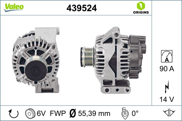 VALEO 439524 Elektrik Sistemi Alternatör - FIAT PANDA (169_) uyumlu