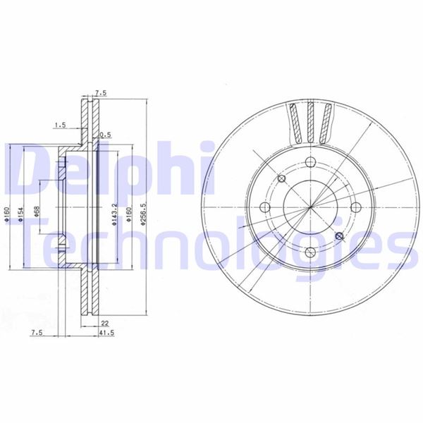 DELPHI BG2567 Fren Sistemleri Fren Diski - NISSAN ALMERA Classic (B10) uyumlu