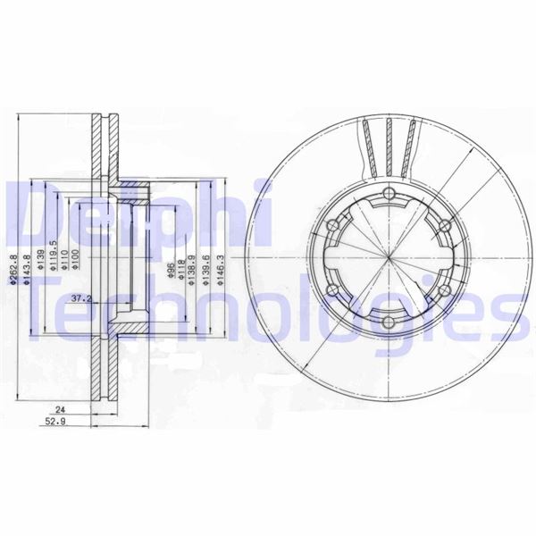 DELPHI BG4140 Fren Sistemleri Fren Diski - NISSAN TRADE Platform şasi uyumlu