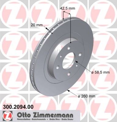ZIMMERMANN 300.2094.00 Fren Sistemleri Fren Diski - LADA PRIORA Station wagon (2171) uyumlu