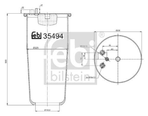 FEBI BILSTEIN 35494 Süspansiyon Sistemi Süspansiyon Körüğü - MAN TGM I uyumlu