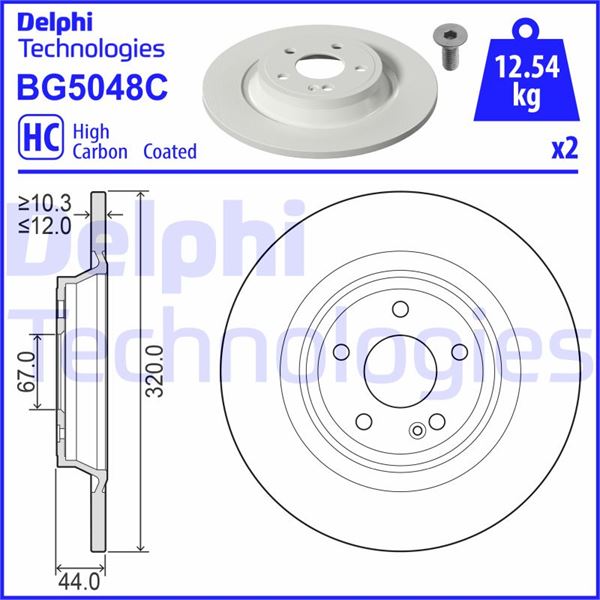 DELPHI BG5048C Fren Sistemleri Fren Diski - MERCEDES-BENZ A-SERISI (W177) uyumlu