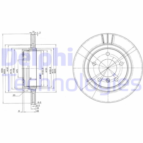 DELPHI BG3530C Fren Sistemleri Fren Diski - BMW 3 (E46) uyumlu