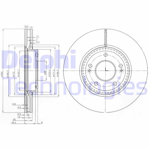 DELPHI BG4011 Fren Sistemleri Fren Diski - KIA SPORTAGE II (JE_, KM_) uyumlu