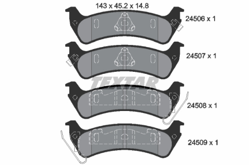 TEXTAR 2450601 Fren Sistemleri Fren Balatası - JEEP GRAND CHEROKEE I (ZJ, ZG) uyumlu