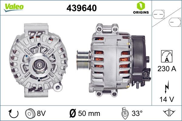 VALEO 439640 Elektrik Sistemi Alternatör - BMW 7 (F01, F02, F03, F04) uyumlu