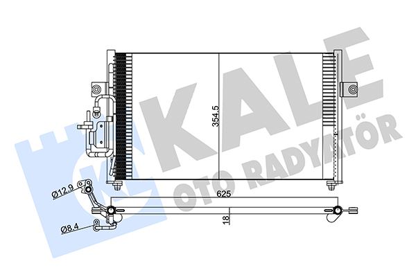 KALE OTO RADYATÖR 379700 İklimlendirme Sistemi Klima Radyatörü - HYUNDAI LANTRA II (J-2) uyumlu