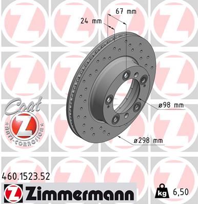 ZIMMERMANN 460.1523.52 Fren Sistemleri Fren Diski - PORSCHE BOXSTER (986) uyumlu