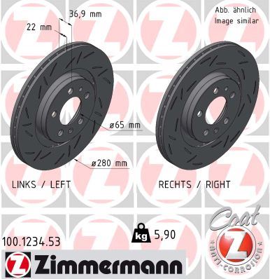 ZIMMERMANN 100.1234.53 Fren Sistemleri Fren Diski - AUDI A3 (8L1) uyumlu