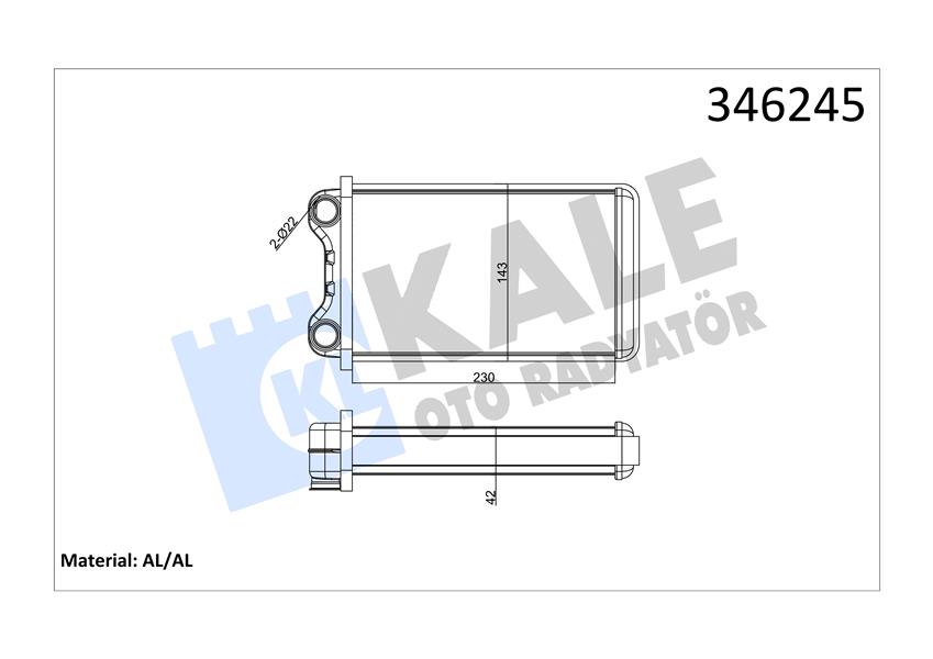 KALE OTO RADYATÖR 346245 İklimlendirme Sistemi İç Mekan Isı Değiştirici - AUDI A4 B6 (8E2) uyumlu