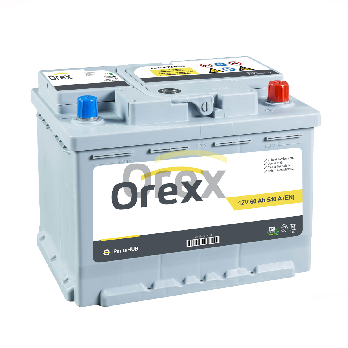 Orex Akü 12V 60Ah 540A L2 (242×175×190) Standart Akü - OREX - 877211 Ürün Görseli