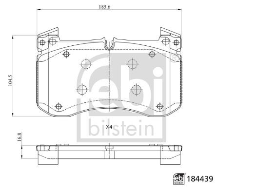 FEBI BILSTEIN 184439 Fren Sistemleri Fren Balatası - MERCEDES-BENZ GLE (V167) uyumlu