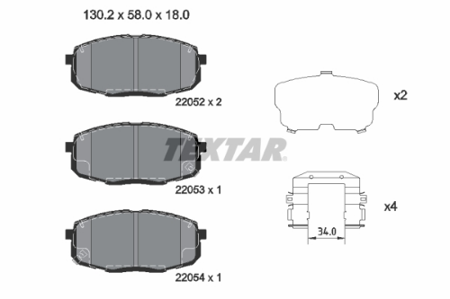 TEXTAR 2205203 Fren Sistemleri Fren Balatası - HYUNDAI KONA (OS, OSE, OSI) uyumlu
